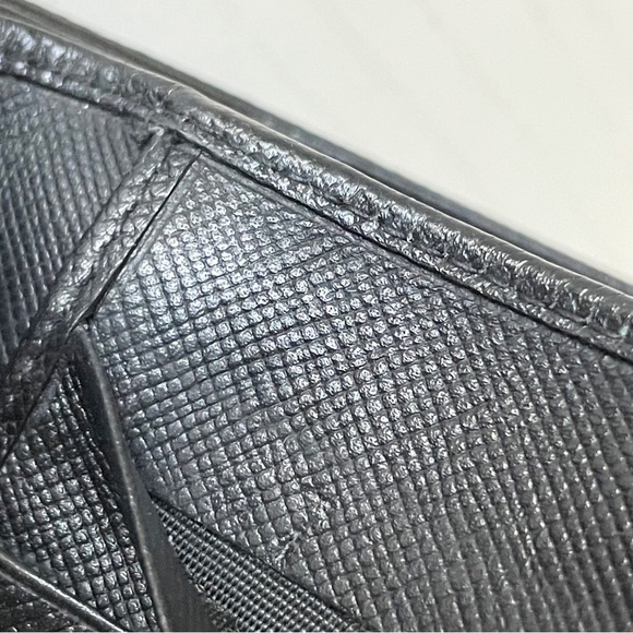 Prada black nylon triangle logo medium double bifold wallet unisex - Picture 10 of 11